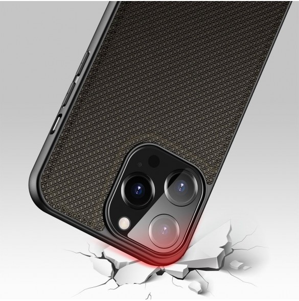 Dux Ducis Fino fodral täckt med nylonmaterial för iPhone 13 Pro grön