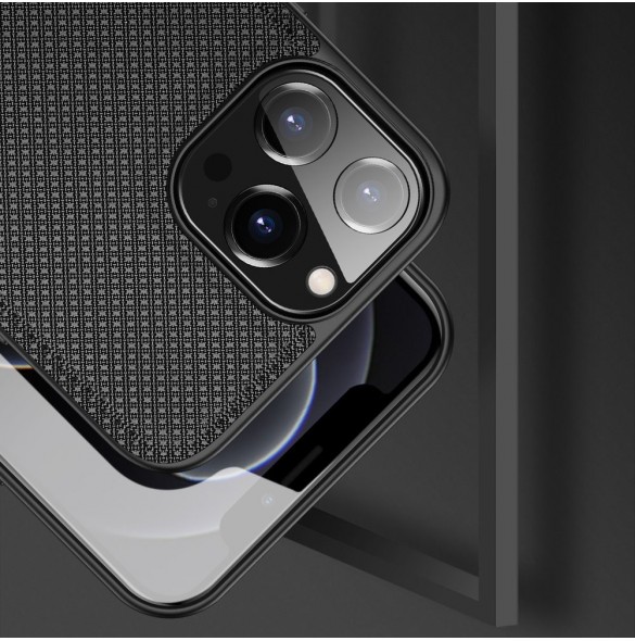 Dux Ducis Fino fodral täckt med nylonmaterial för iPhone 13 Pro Max svart