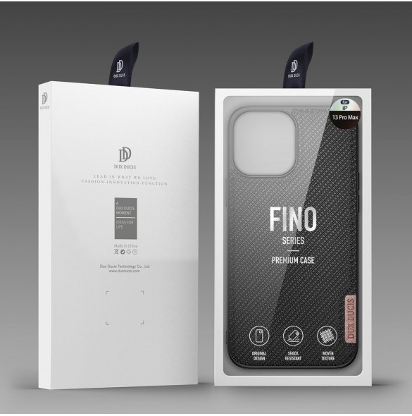 Dux Ducis Fino fodral täckt med nylonmaterial för iPhone 13 Pro Max svart