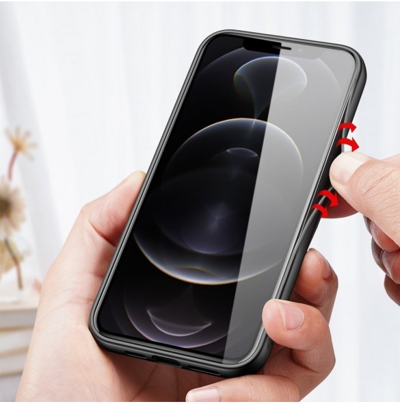 Dux Ducis Fino fodral täckt med nylonmaterial för iPhone 13 Pro Max svart