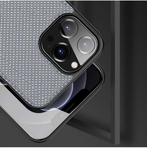 Dux Ducis Fino fodral täckt med nylonmaterial för iPhone 13 Pro Max grå