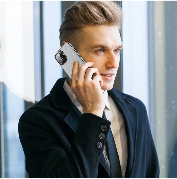 Dux Ducis Fino fodral täckt med nylonmaterial för iPhone 13 Pro Max grå