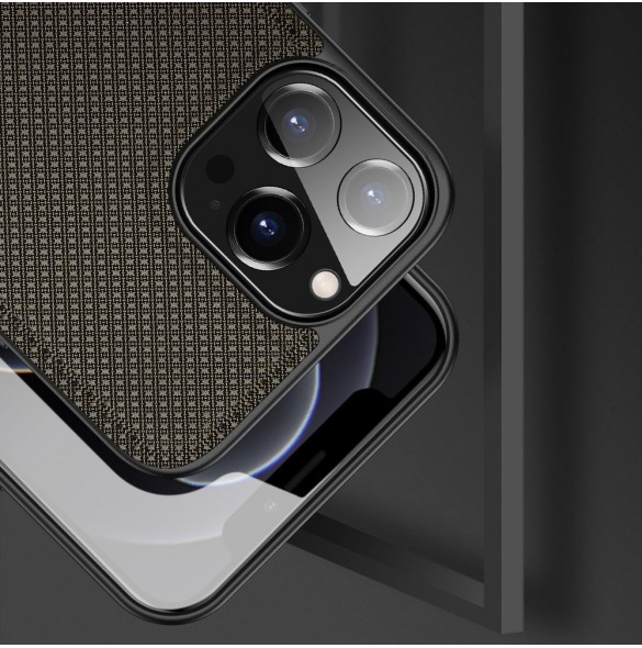 Dux Ducis Fino fodral täckt med nylonmaterial för iPhone 13 Pro Max grön