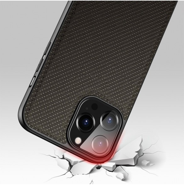 Dux Ducis Fino fodral täckt med nylonmaterial för iPhone 13 Pro Max grön