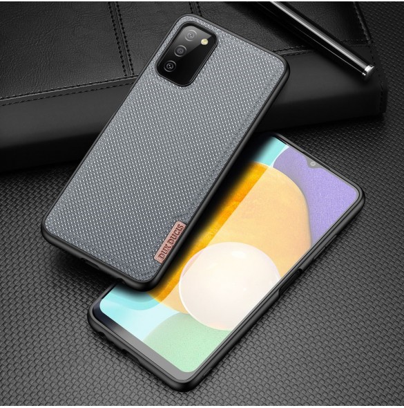 Dux Ducis Fino fodral täckt med nylonmaterial för Samsung Galaxy A03s grå