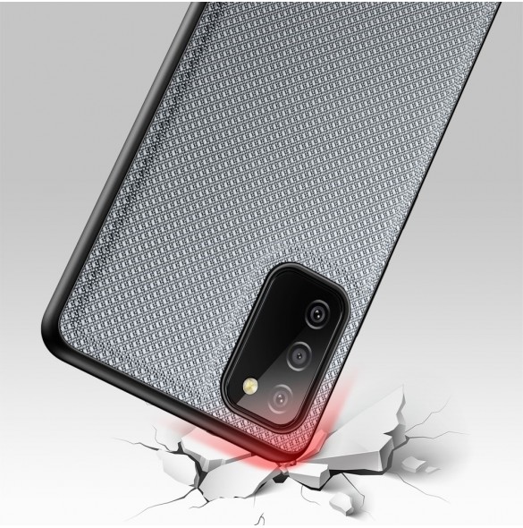 Dux Ducis Fino fodral täckt med nylonmaterial för Samsung Galaxy A03s grå