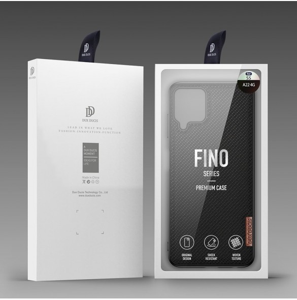 Dux Ducis Fino fodral täckt med nylonmaterial för Samsung Galaxy A22 4G svart