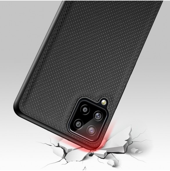 Dux Ducis Fino fodral täckt med nylonmaterial för Samsung Galaxy A22 4G svart