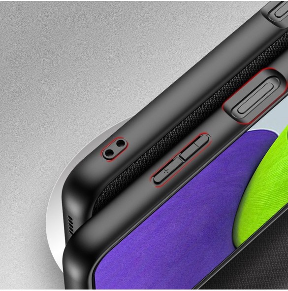 Dux Ducis Fino fodral täckt med nylonmaterial för Samsung Galaxy A22 4G svart