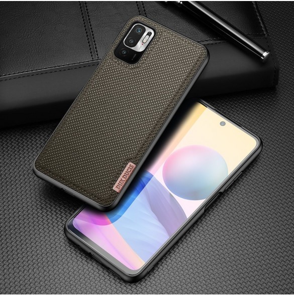 Dux Ducis Fino fodral täckt med nylonmaterial för Xiaomi Redmi Note 10 5G / POCO M3 PRO grön