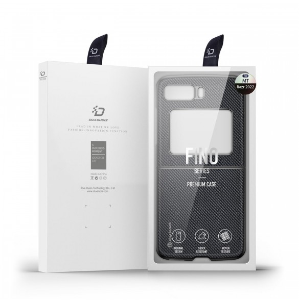Dux Ducis Fino fodral till Motorola Razr 2022 skal med silikonram svart