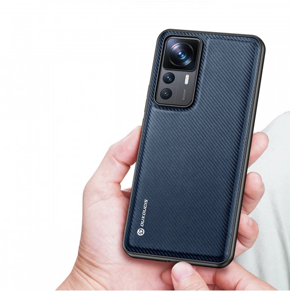 Dux Ducis Fino fodral för Xiaomi 12T Pro / Xiaomi 12T skal med silikonram blå