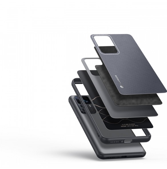 Dux Ducis Fino fodral för Xiaomi 12T Pro / Xiaomi 12T skal med silikonram grå