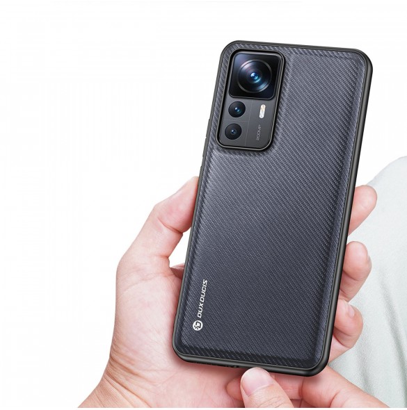 Dux Ducis Fino fodral för Xiaomi 12T Pro / Xiaomi 12T skal med silikonram grå