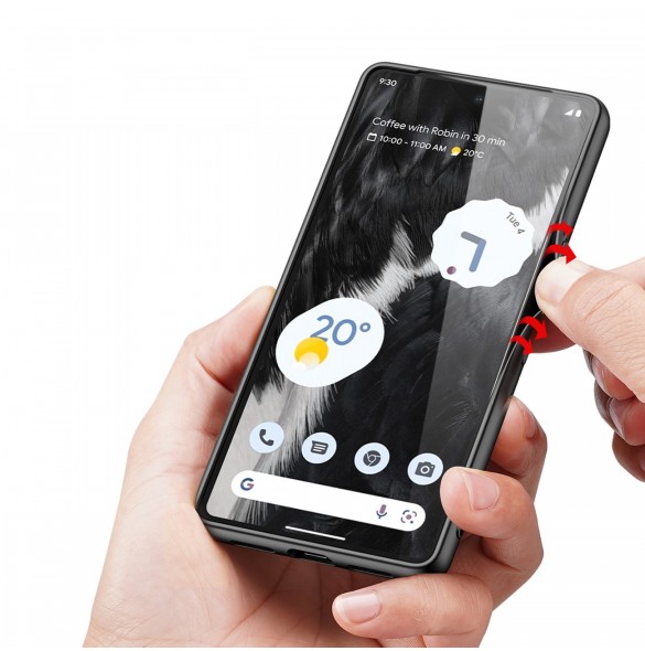 Dux Ducis Fino fodral Google Pixel 7 skal med silikonram svart
