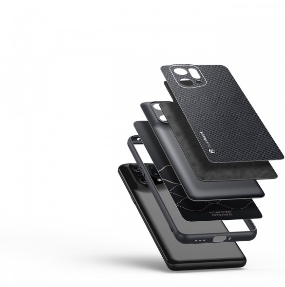 Dux Ducis Fino fodral är täckt med nylonmaterial Oppo Find X5 svart