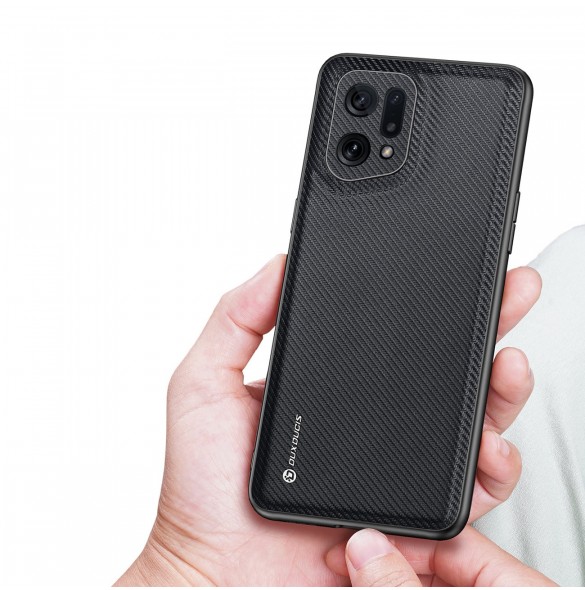 Dux Ducis Fino fodral är täckt med nylonmaterial Oppo Find X5 svart