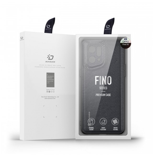 Dux Ducis Fino fodral är täckt med nylonmaterial Oppo Find X5 svart