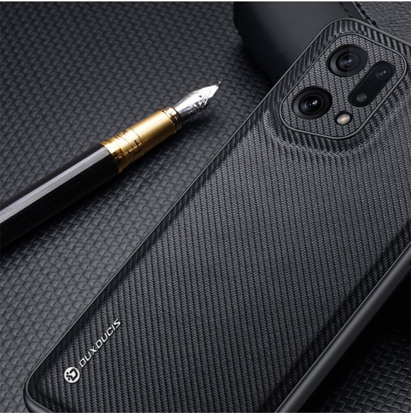 Dux Ducis Fino fodral är täckt med nylonmaterial Oppo Find X5 svart