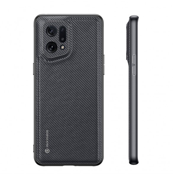 Dux Ducis Fino fodral är täckt med nylonmaterial Oppo Find X5 svart