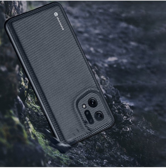 Dux Ducis Fino fodral är täckt med nylonmaterial Oppo Find X5 svart