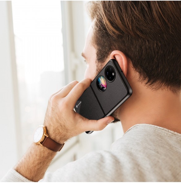 Dux Ducis Fino fodral är tillverkat av nylonmaterial Huawei P50 Pocket svart