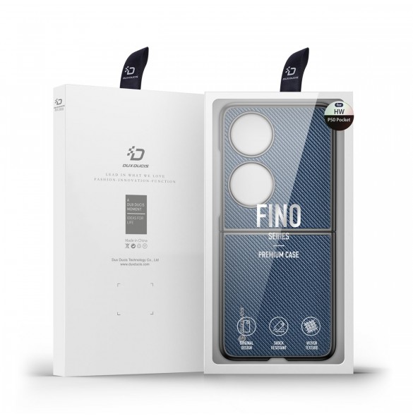 Dux Ducis Fino fodral är tillverkat av nylonmaterial Huawei P50 Pocket blå