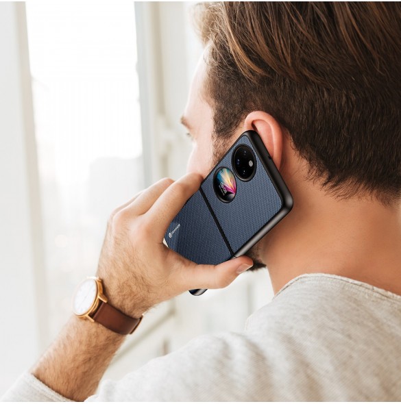 Dux Ducis Fino fodral är tillverkat av nylonmaterial Huawei P50 Pocket blå