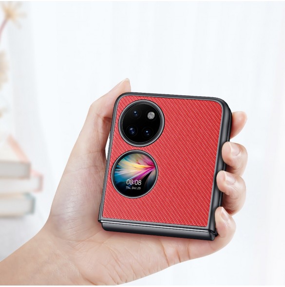 Dux Ducis Fino fodral är tillverkat av nylonmaterial Huawei P50 Pocket röd