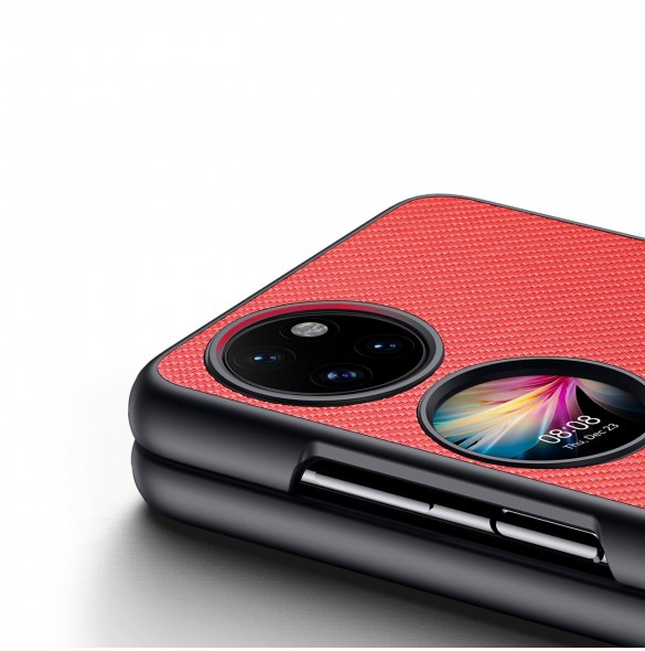 Dux Ducis Fino fodral är tillverkat av nylonmaterial Huawei P50 Pocket röd