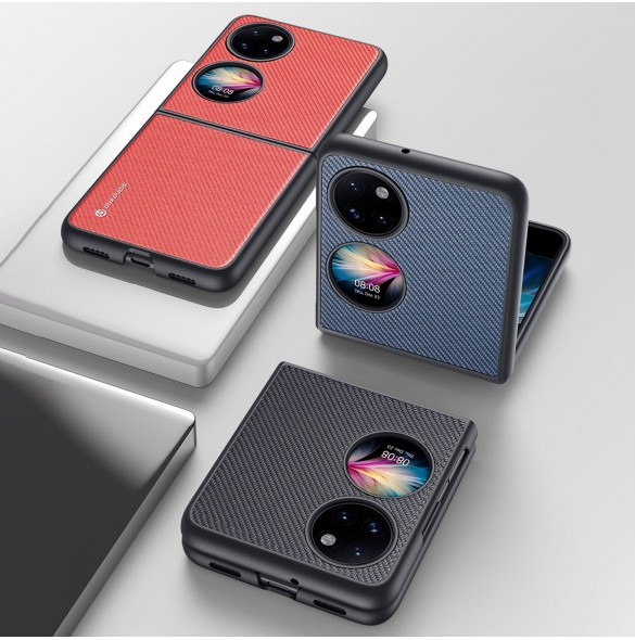 Dux Ducis Fino fodral är tillverkat av nylonmaterial Huawei P50 Pocket röd