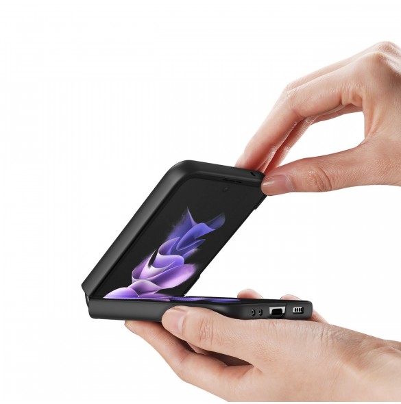 Dux Ducis Fino fodral är nylonklädd Samsung Galaxy Z Flip 3 svart