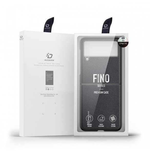 Dux Ducis Fino fodral är nylonklädd Samsung Galaxy Z Flip 3 svart