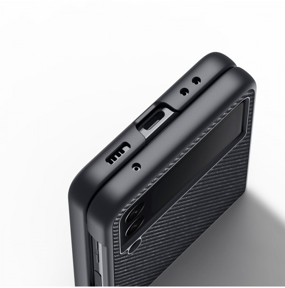 Dux Ducis Fino fodral är nylonklädd Samsung Galaxy Z Flip 3 svart