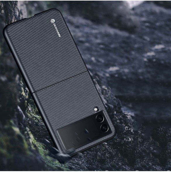 Dux Ducis Fino fodral är nylonklädd Samsung Galaxy Z Flip 3 svart