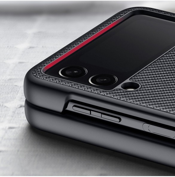 Dux Ducis Fino fodral är nylonklädd Samsung Galaxy Z Flip 3 svart