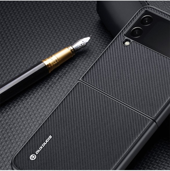 Dux Ducis Fino fodral är nylonklädd Samsung Galaxy Z Flip 3 svart