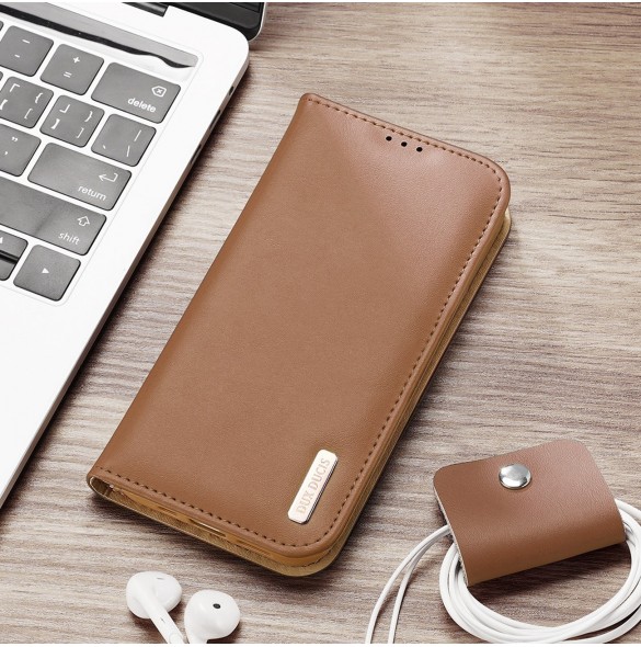 Dux Ducis Hivo Läder Flip Cover Plånbok i äkta läder för kort och dokument iPhone 14 Plus Svart
