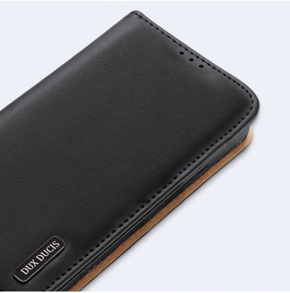 Dux Ducis Hivo Läder Flip Cover Plånbok i äkta läder för kort och dokument Samsung Galaxy S22 Röd