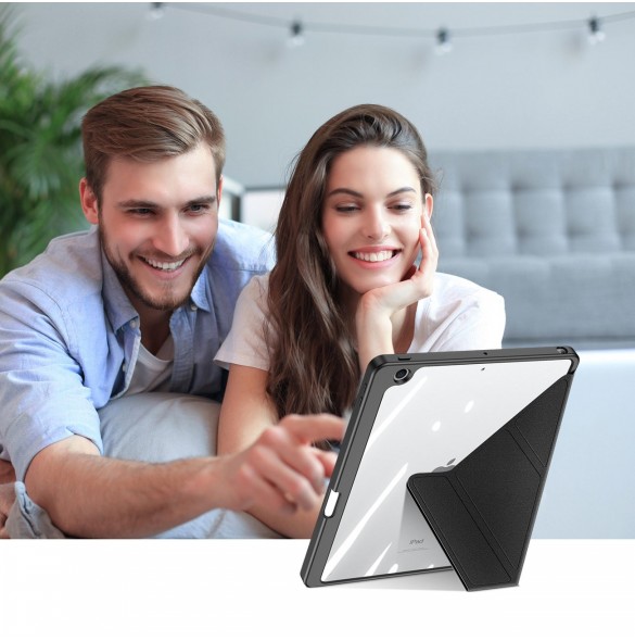 Dux Ducis Magi-fodral för iPad 10.2'' 2021/2020/2019 smart skal med stativ och förvaring för Apple Pencil svart