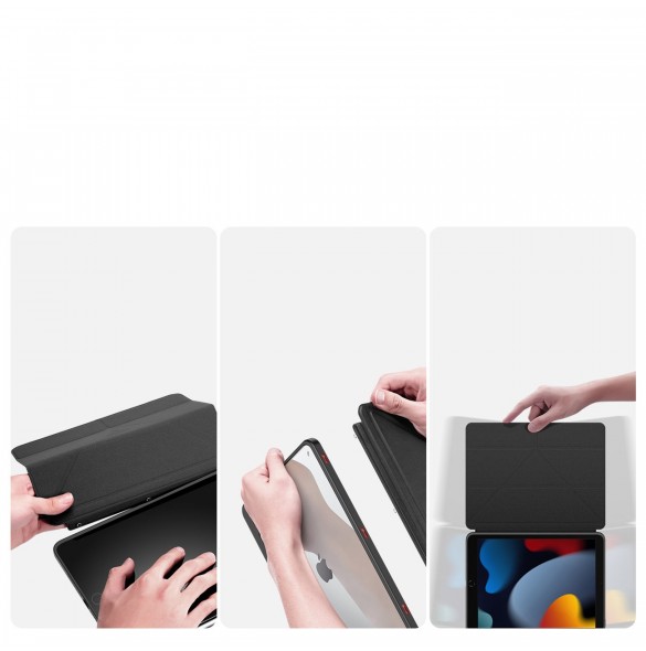 Dux Ducis Magi-fodral för iPad 10.2'' 2021/2020/2019 smart skal med stativ och förvaring för Apple Pencil svart