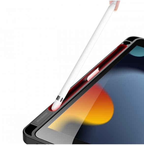 Dux Ducis Magi-fodral för iPad 10.2'' 2021/2020/2019 smart skal med stativ och förvaring för Apple Pencil svart