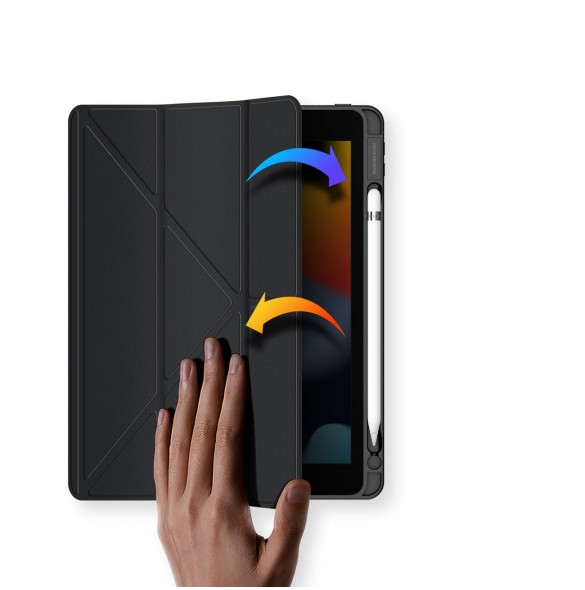 Dux Ducis Magi-fodral för iPad 10.2'' 2021/2020/2019 smart skal med stativ och förvaring för Apple Pencil svart