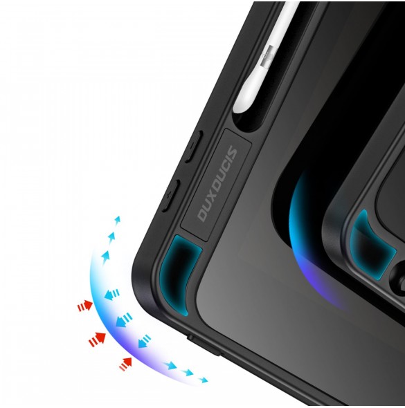 Dux Ducis Magi-fodral för iPad 10.2'' 2021/2020/2019 smart skal med stativ och förvaring för Apple Pencil svart