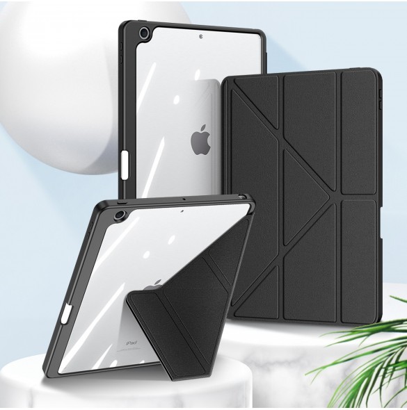 Dux Ducis Magi-fodral för iPad 10.2'' 2021/2020/2019 smart skal med stativ och förvaring för Apple Pencil svart