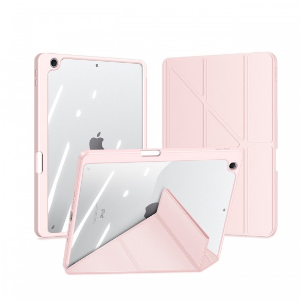 Dux Ducis Magi-fodral för iPad 10.2'' 2021/2020/2019 smart skal med stativ och förvaring för Apple Pencil rosa