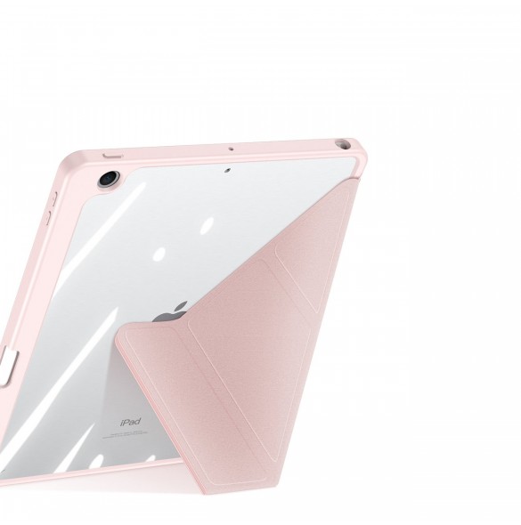 Dux Ducis Magi-fodral för iPad 10.2'' 2021/2020/2019 smart skal med stativ och förvaring för Apple Pencil rosa
