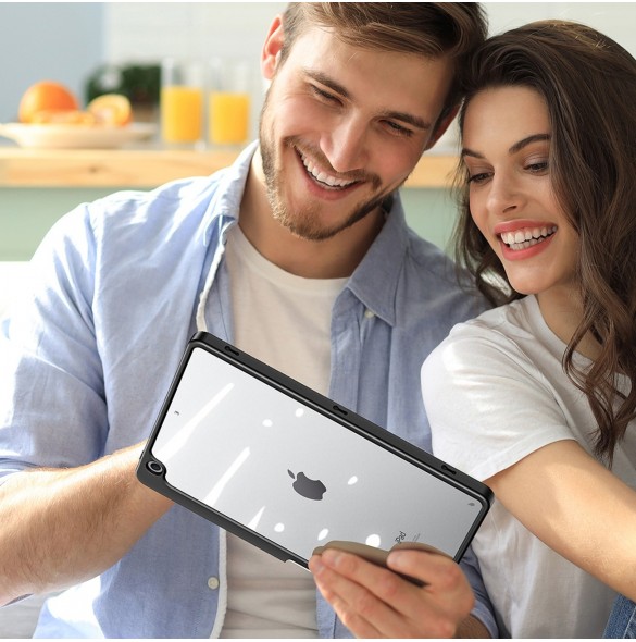 Dux Ducis Magi-fodral för iPad 10.2'' 2021/2020/2019 smart skal med stativ och förvaring för Apple Pencil rosa