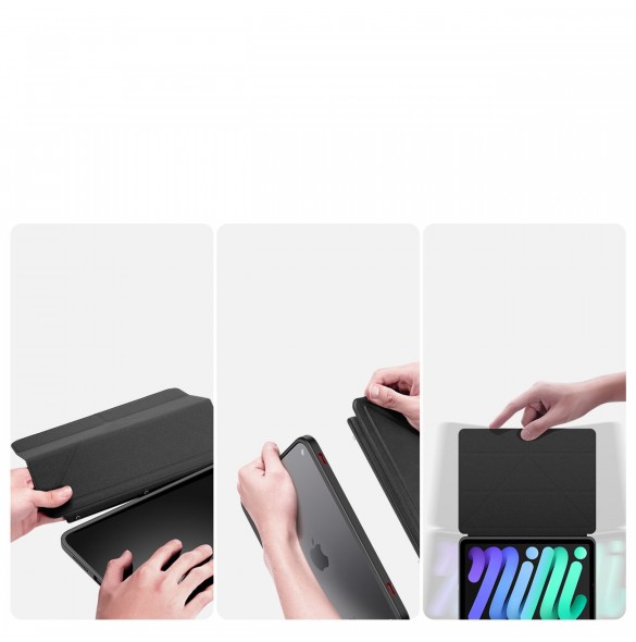 Dux Ducis Magi fodral för iPad mini 2021 smart skal med stativ och förvaring för Apple Pencil svart