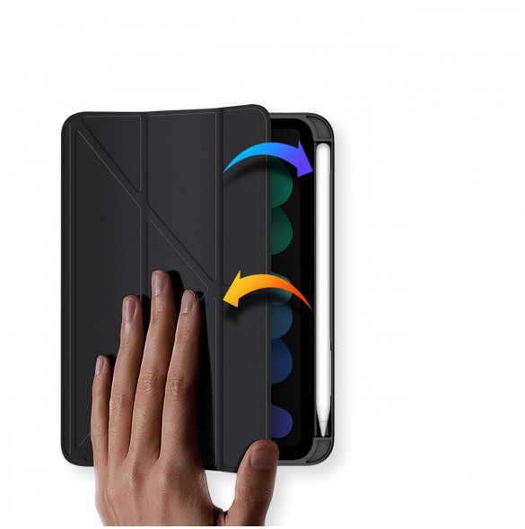 Dux Ducis Magi fodral för iPad mini 2021 smart skal med stativ och förvaring för Apple Pencil svart
